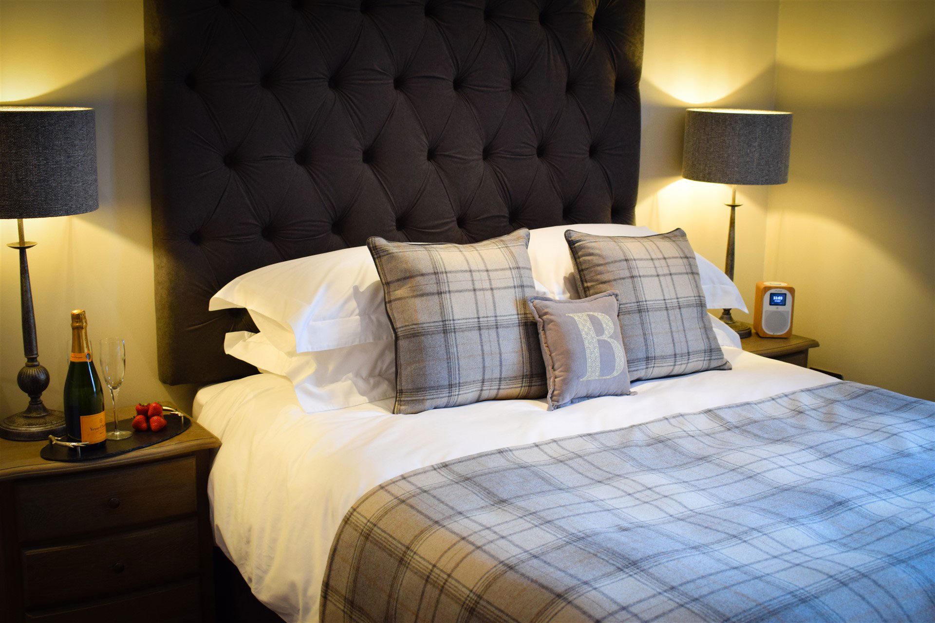 Our master bedroom at Benoch Lomond Castle self-catering apartment is perfect for romantic breaks