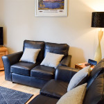 The cosy lounge at Benoch Luxury self-catering apartment, Loch Lomond